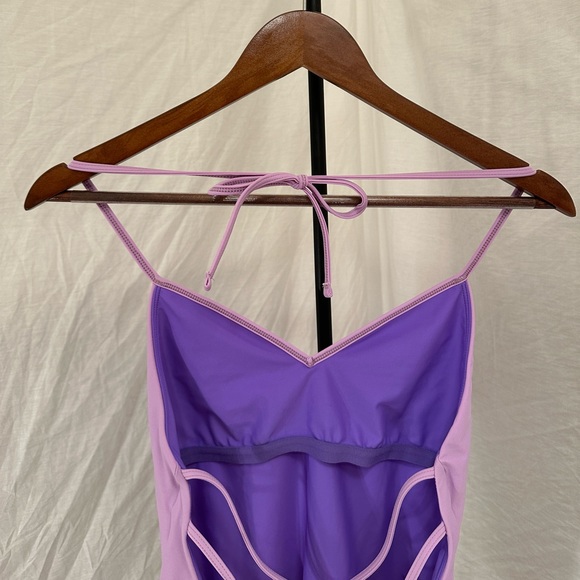 Jolyn Onepiece Swim Suit Lavender Tie Back - Picture 4 of 8